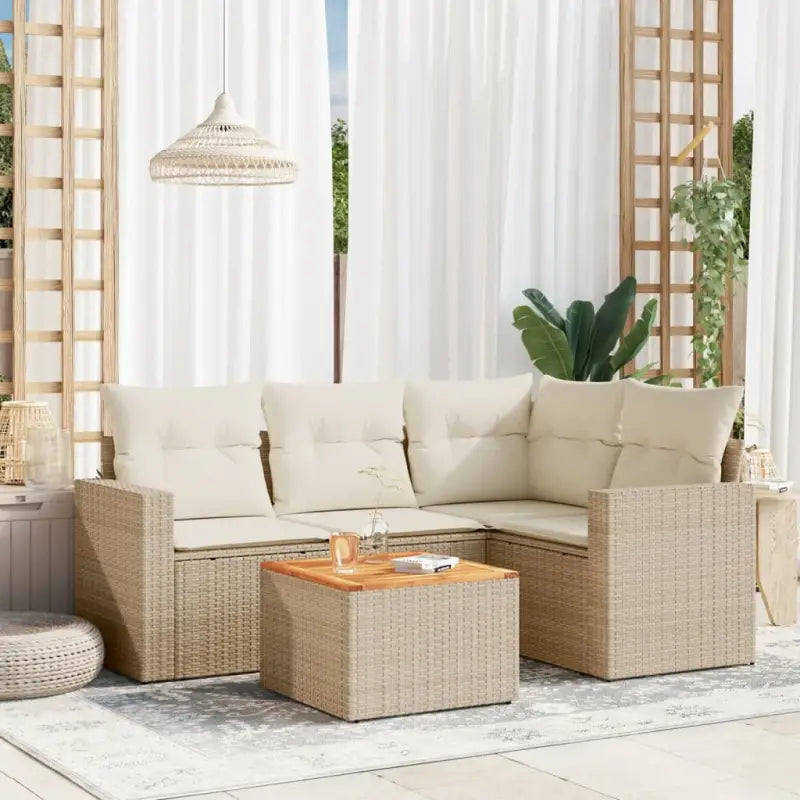 LoungeTuinstoel Set in Beige Material met Waterdichte Tas en Gepoedercoat Staal - beige en crèmekleurig - Tuinsets