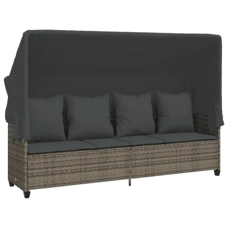 Loungezets in poly rattan met verstelbare posities en gepoedercoat staal - Tuinsets