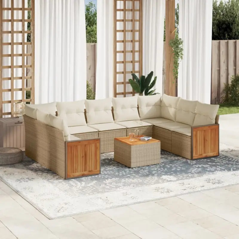 Loungezets met waterdichte zak en beige materiaal voor buitenplezier - beige en crèmekleurig / Met tafel - Tuinsets