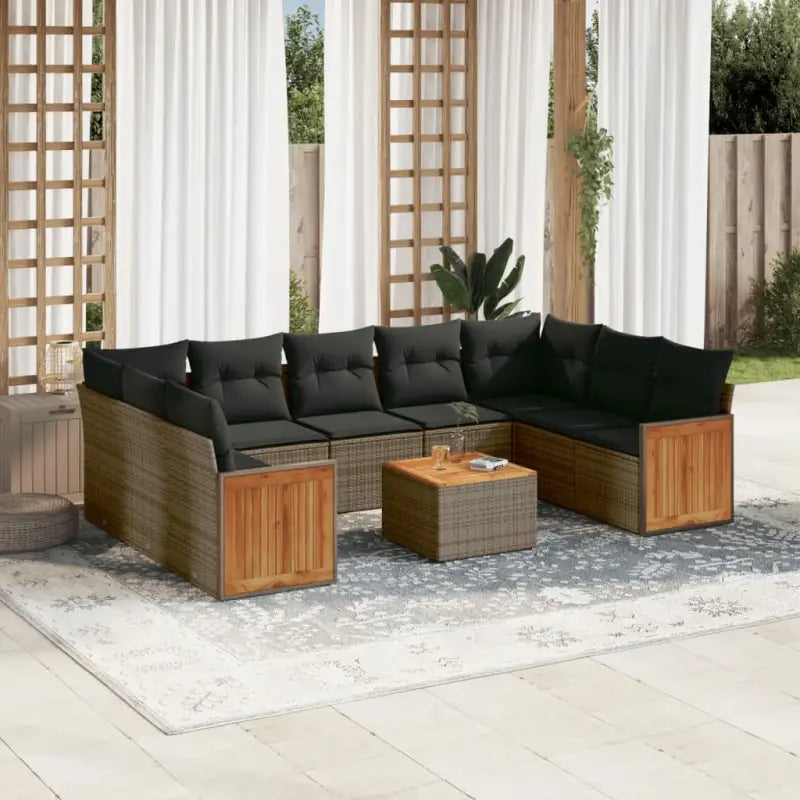 Loungezets met waterdichte zak en beige materiaal voor buitenplezier - Grijs / Met tafel - Tuinsets