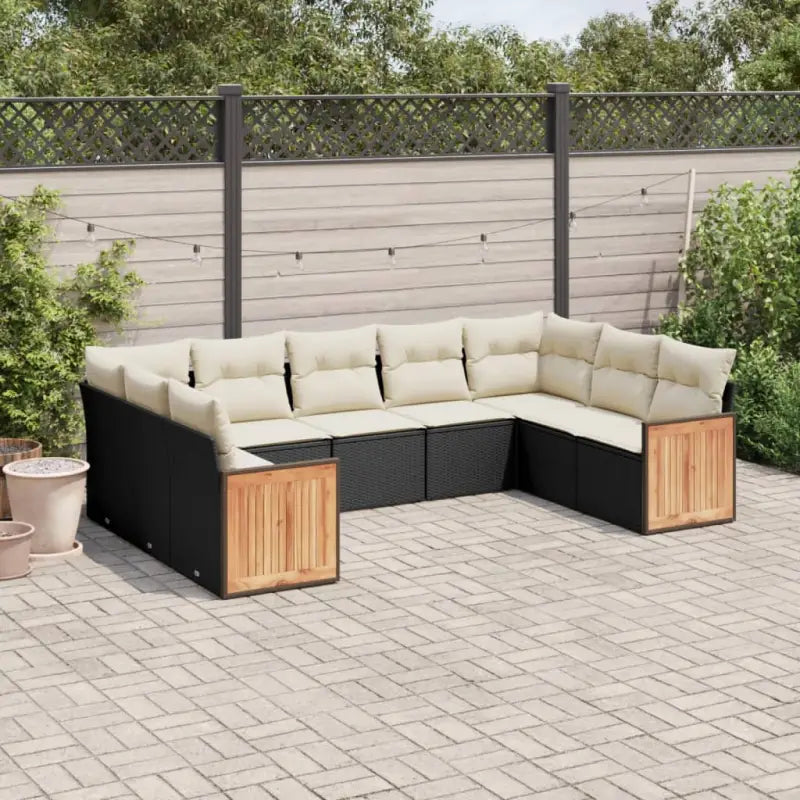 Loungezets met waterdichte zak en beige materiaal voor buitenplezier - Zwart en crème / Zonder tafel - Tuinsets