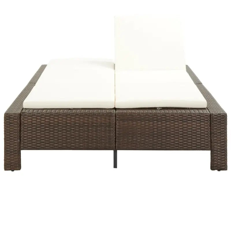 Luxe 2-persoons ligbed met poly rattan en gepoedercoat stalen frame - Tuinbedden