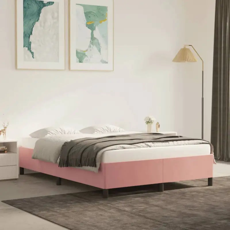 Luxe bedframe met multiplex lattenbodem en zachte fluwelen bekleding - Bedden & bedframes