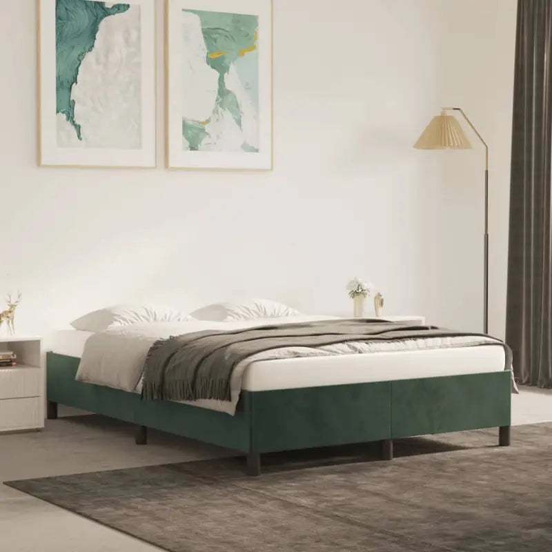 Luxe bedframe met multiplex lattenbodem en zachte fluwelen bekleding - Bedden & bedframes
