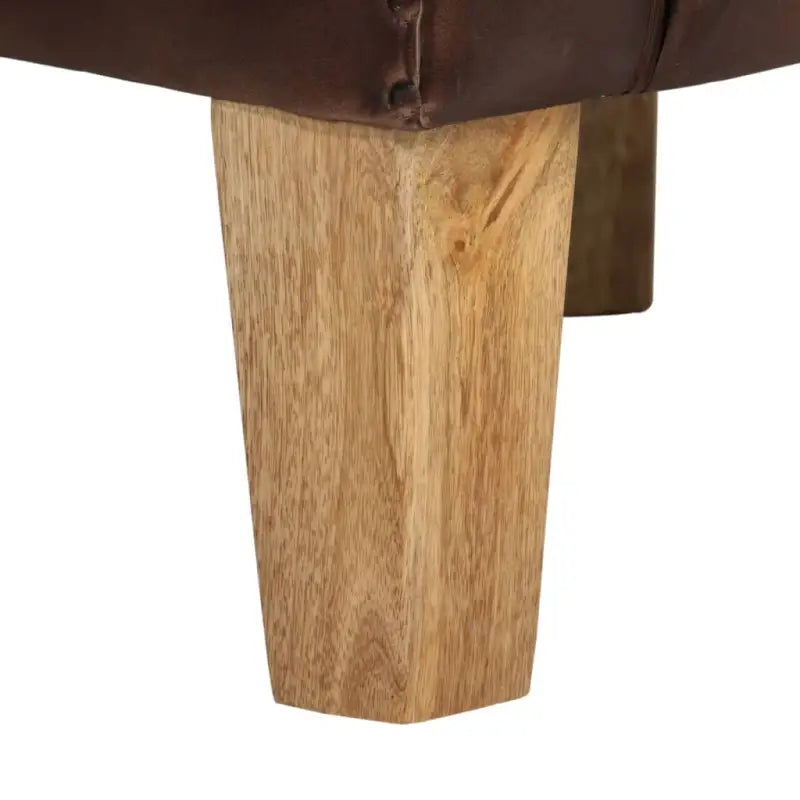 Luxe fauteuil van echt leer en massief mangohout voor ontspanning - Fauteuils & Relaxfauteuils