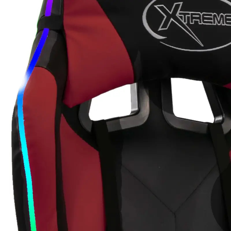 Luxe gamestoel met RGB LED en hoogte verstelbaar kunstlederen bekleding - Bureaustoelen