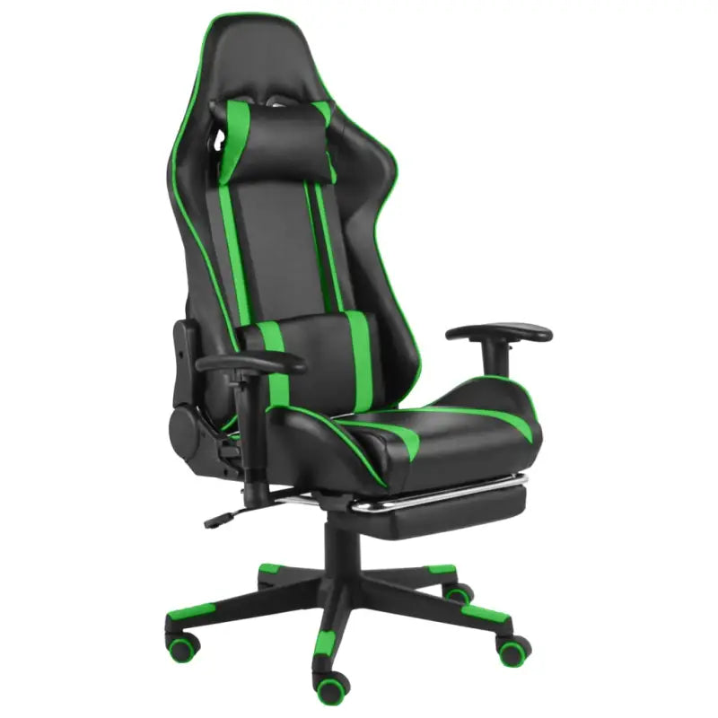 Luxe gamingstoel met uittrekbare voetensteun voor optimaal comfort - Groen / 1 / Met voetensteun - Gamingstoelen