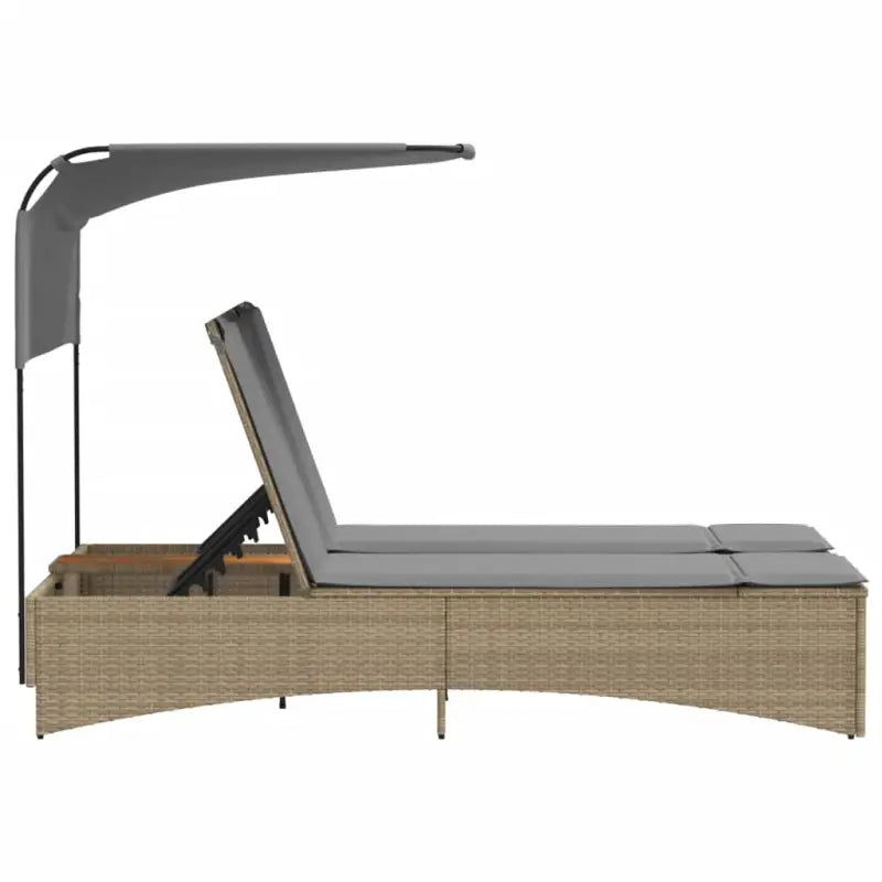 Luxe poly rattan ligbed voor een comfortabele zitervaring met wasbare hoes - Ligstoelen