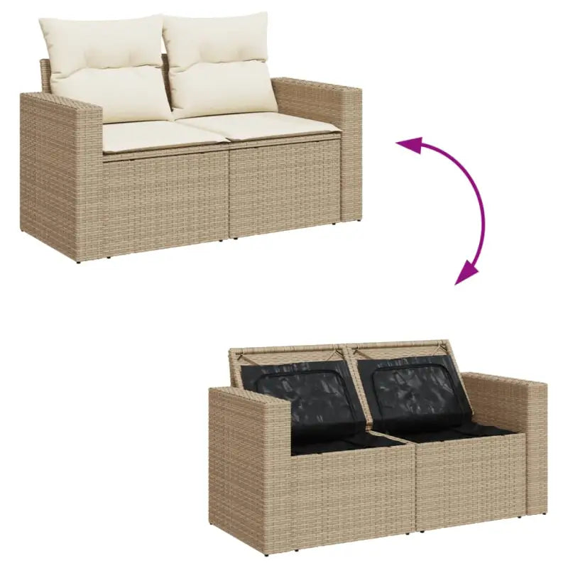 Luxe tuinset met beige materiaal en gepoedercoat staal afmetingen - Tuinsets