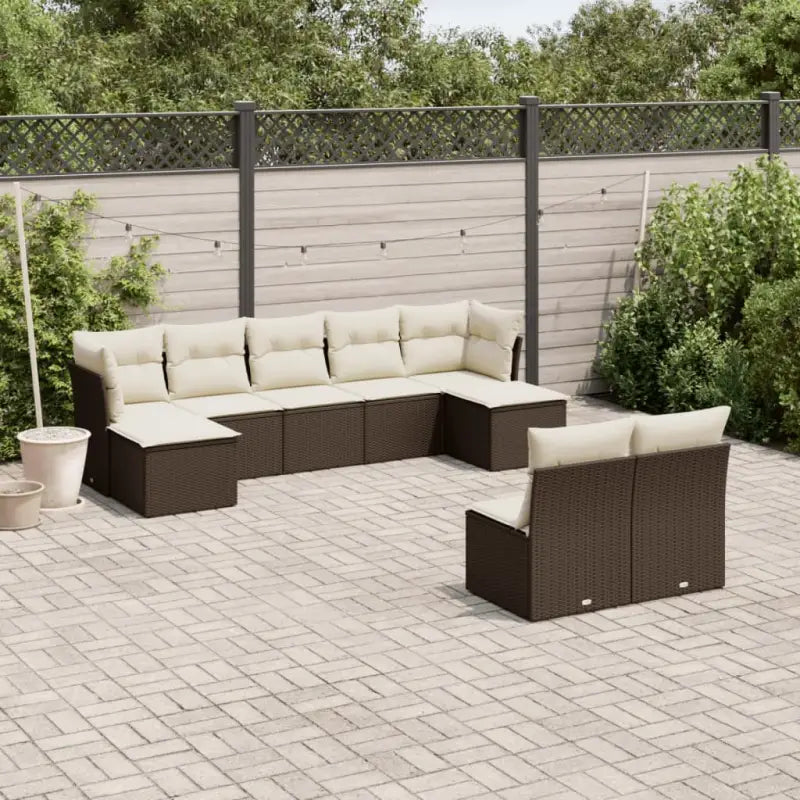 Luxe tuinset met zwart materiaal en gepoedercoat staal - Bruin en crème / Zonder tafel - Tuinsets