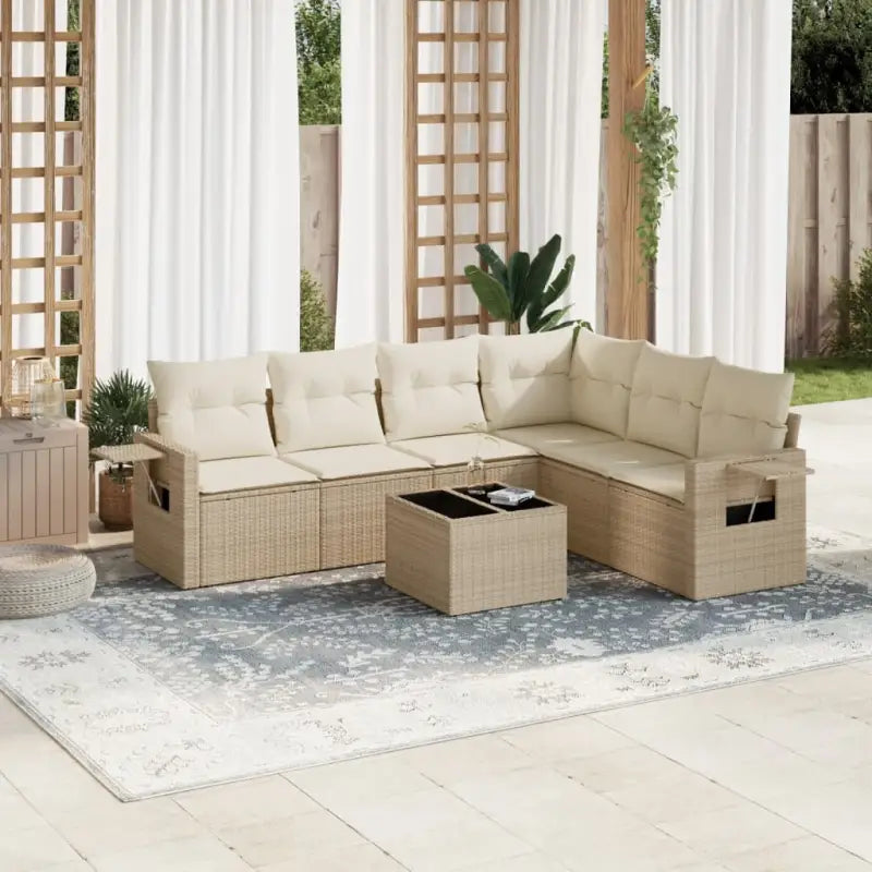 Luxe tuinsets van gepoedercoat staal met beige materiaal en waterdichte tas - beige en crèmekleurig / Met tafel