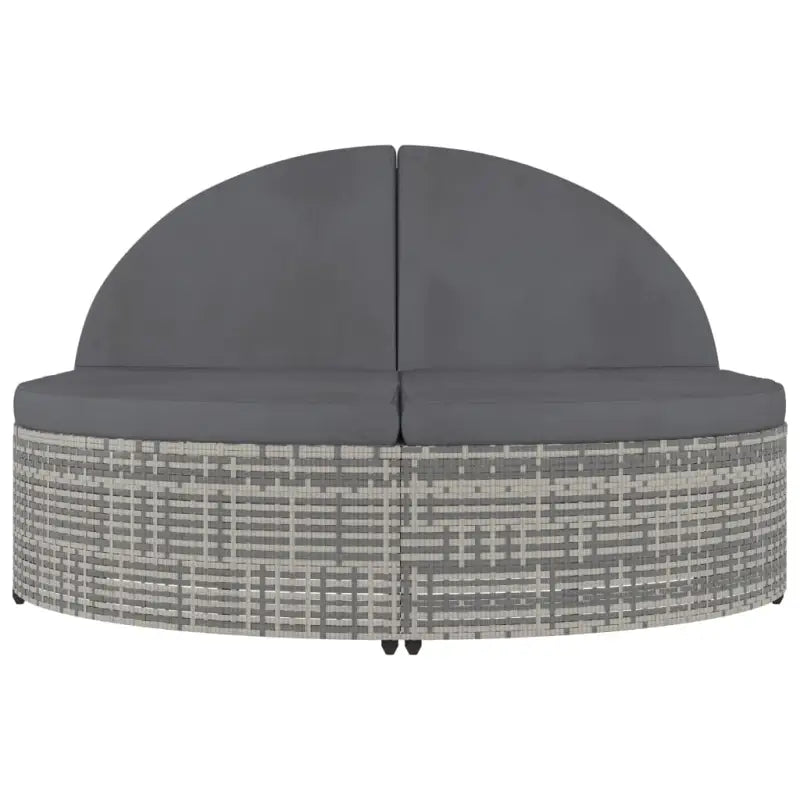 Luxe Tweepersoons Tuinbed met Gepoedercoat Stalen Frame en Weerbestendig Rattan - Tuinbedden