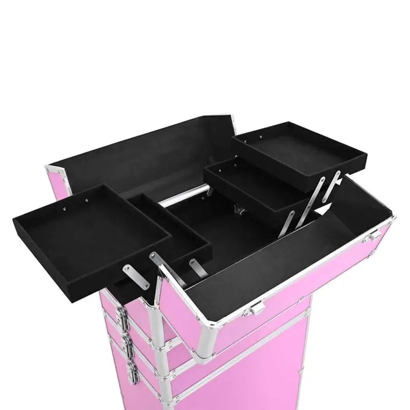 Make-up trolley met afneembare zwenkwielen voor georganiseerde schoonheid - Roze / 1 - Toilettassen