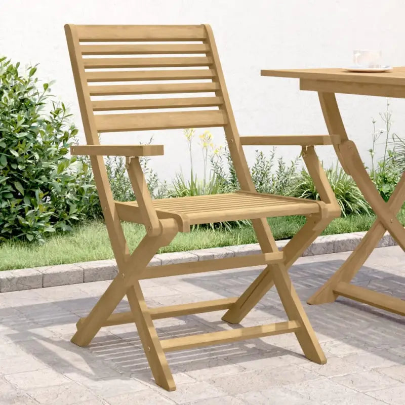 Massief acaciahout houten tuinstoelen voor tuin en terras - 2 / Met armleuning - Tuinstoelen
