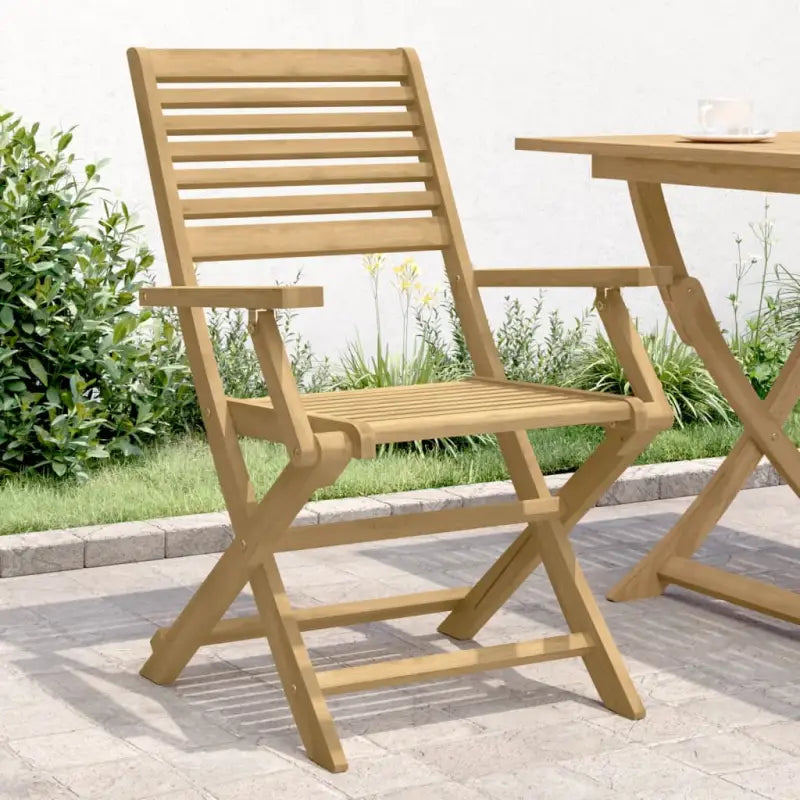 Massief acaciahout houten tuinstoelen voor tuin en terras - 4 / Met armleuning - Tuinstoelen