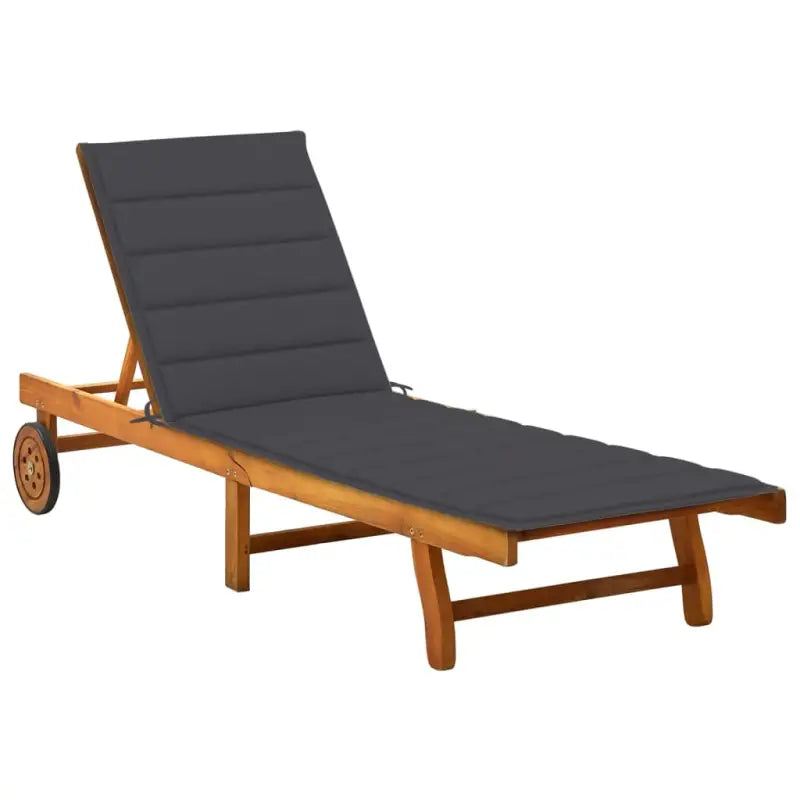 Massief acaciahout ligstoel voor ultiem ontspanning in de tuin - Antraciet / 200 x 63 x 85 cm / 1 - Ligstoelen