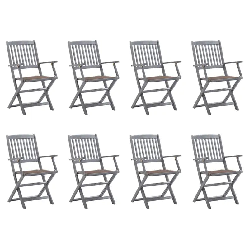 Massief acaciahout tuinstoelen met kussens voor tuin en terras - Taupe / 8 - Tuinstoelen