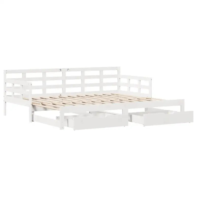 Massief Grenenhout 2-in-1 Slaapbank met Onderschuifbed - Bedden & bedframes