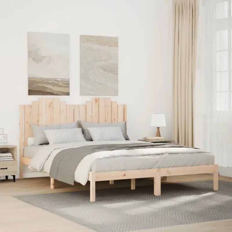Massief Grenenhout Bedframe met aanvullende ondersteuning voor een goede nachtrust - Naturel / 140 x 210 cm - Bedden &