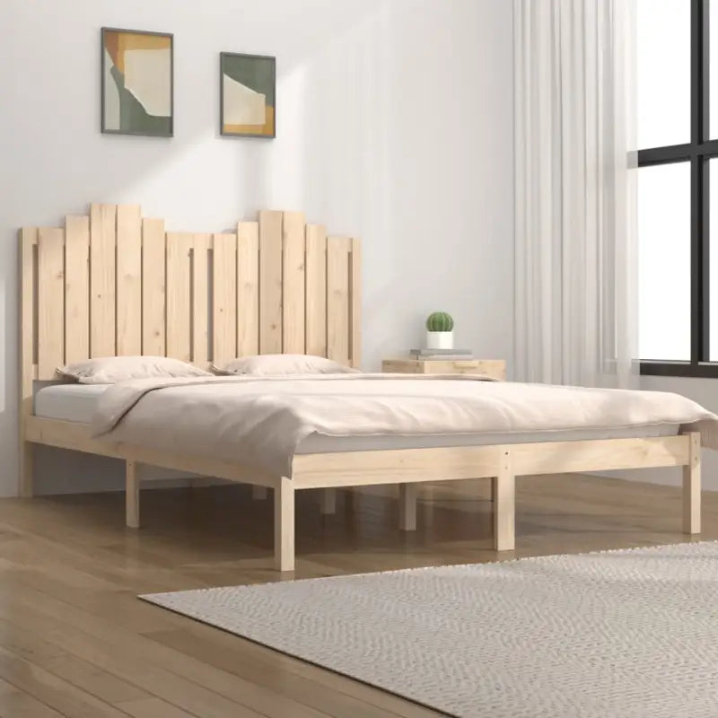 Massief Grenenhout Bedframe met aanvullende ondersteuning voor een goede nachtrust - Naturel / 200 x 200 cm - Bedden &