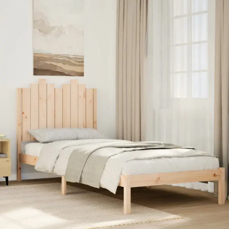 Massief Grenenhout Bedframe met aanvullende ondersteuning voor een goede nachtrust - Naturel / 100 x 210 cm - Bedden &