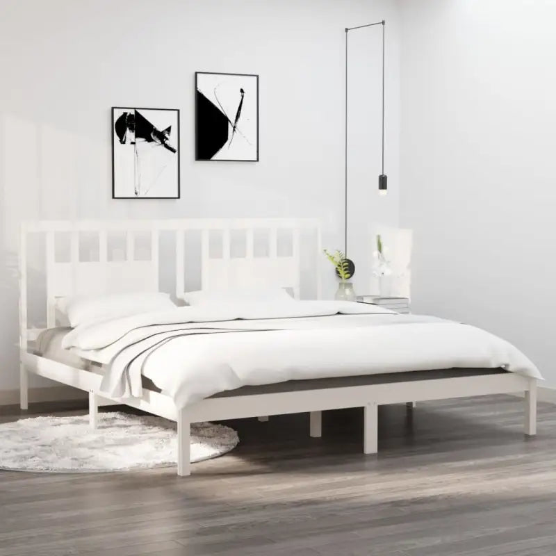 Massief Grenenhout Bedframe met aanvullende ondersteuning en levering bevat - Wit / 180 x 200 cm - Bedden & bedframes
