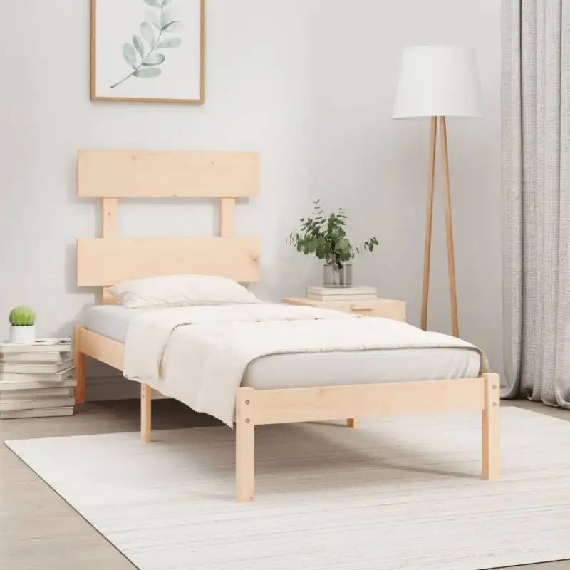 Massief grenenhout bedframe met tijdloos ontwerp voor je slaapkamer - Naturel / 90 x 190 cm - Bedden & bedframes