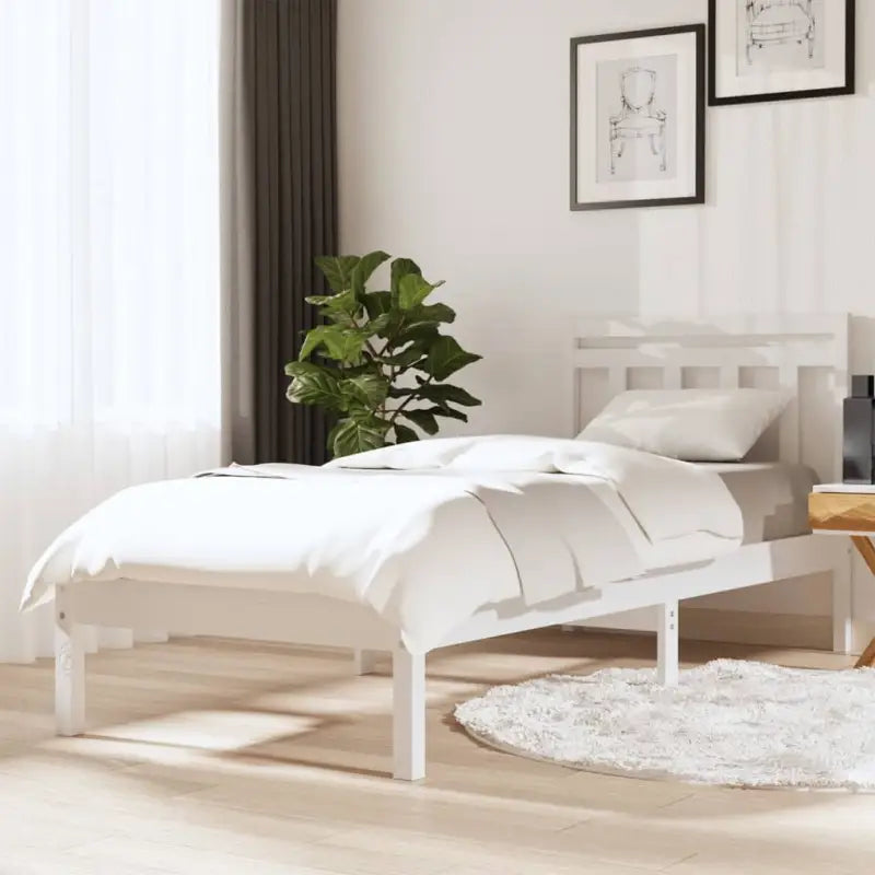 Massief Grenenhout Bedframe met Tijdloos Ontwerp voor Slaapkamers - Wit / 90 x 190 cm - Bedden & bedframes