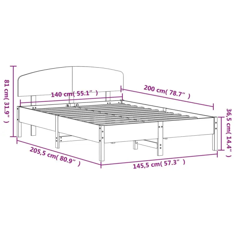 Massief Grenenhout Bedframe met Uitstekende Ondersteuning - Bedden & bedframes