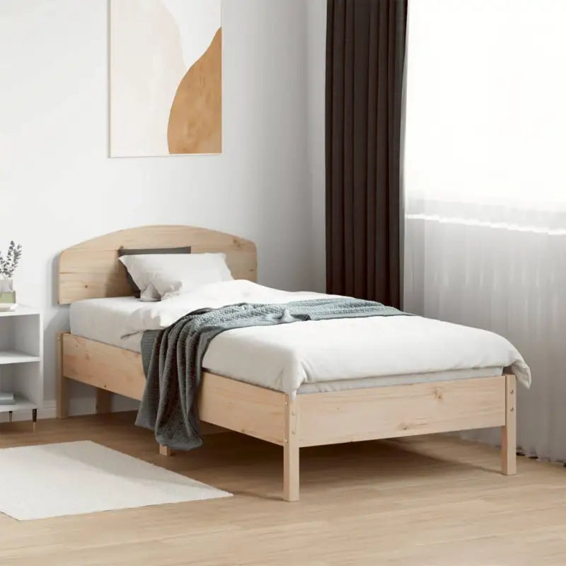 Massief Grenenhout Bedframe met Uitstekende Ondersteuning - Naturel / 90 x 190 cm - Bedden & bedframes
