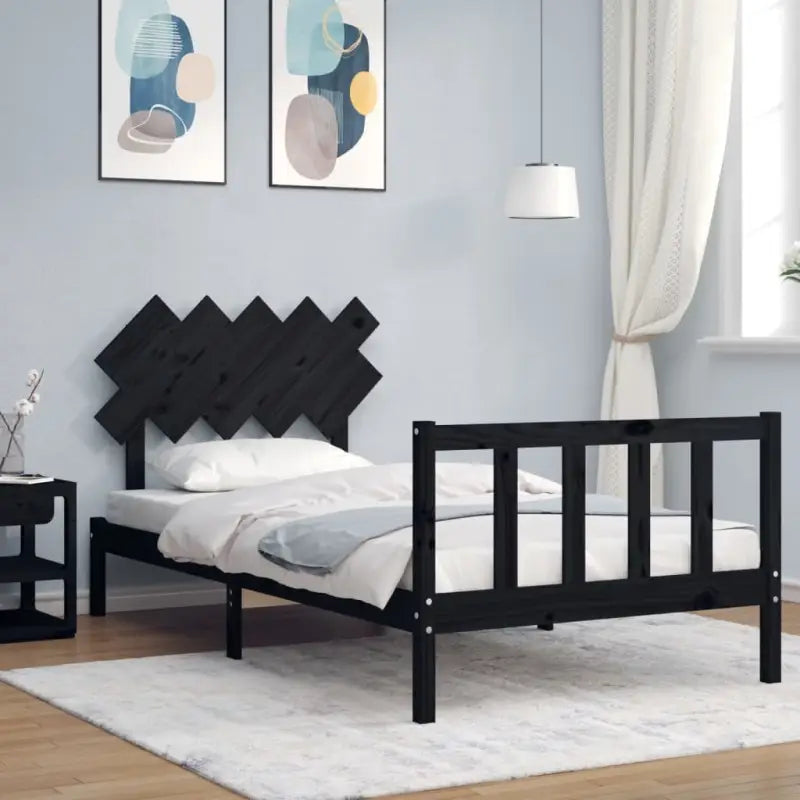 Massief Grenenhout Bedframe voor een comfortabele en stijlvolle slaapkamer - Zwart / 100 x 200 cm - Bedden & bedframes