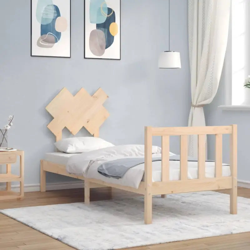 Massief Grenenhout Bedframe voor een comfortabele en stijlvolle slaapkamer - Naturel / 75 x 190 cm - Bedden & bedframes