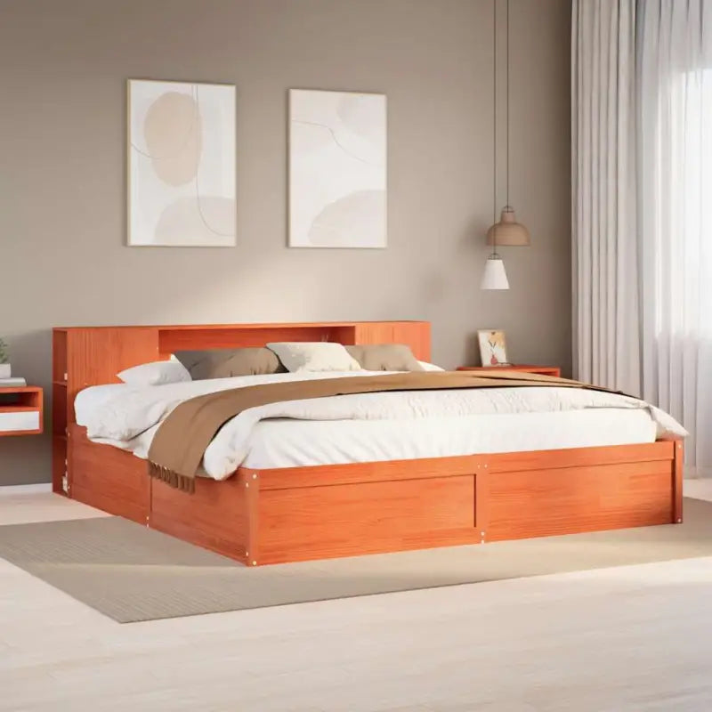 Massief grenenhout bedframe voor een goede nachtrust en decoratie - Wasbruin / 180 x 200 cm - Bedden & bedframes