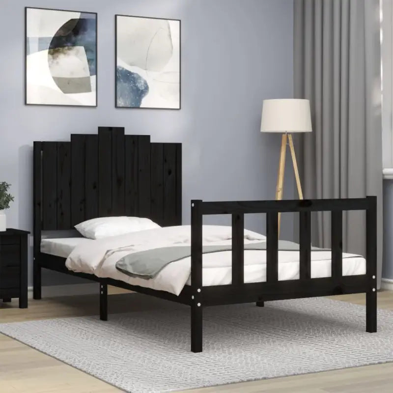 Massief grenenhout bedframe voor een goede nachtrust en natuurlijk interieur - Zwart / 100 x 200 cm - Bedden & bedframes