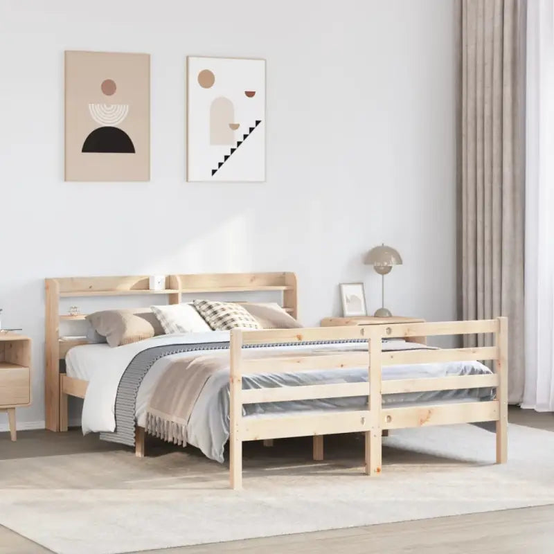 Massief grenenhout bedframe voor een goede nachtrust en natuurlijke uitstraling - Naturel / 160 x 200 cm - Bedden &