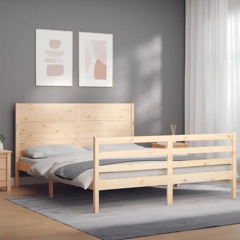 Massief grenenhout bedframe voor een goede nachtrust en stijlvol interieur - Naturel / 160 x 200 cm - Bedden & bedframes