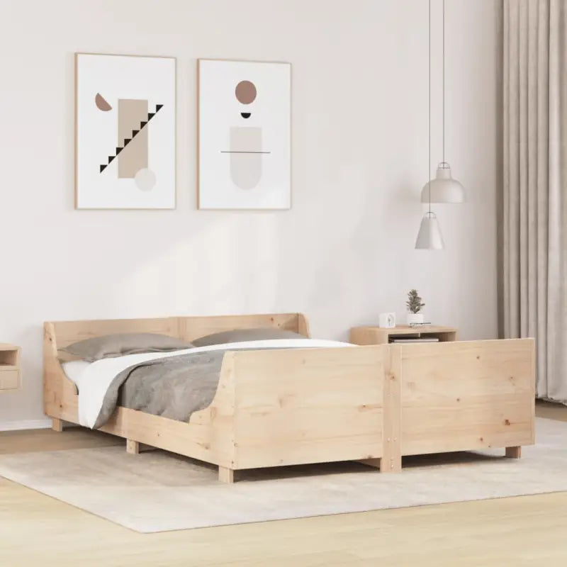Massief grenenhout bedframe voor een moderne slaapkamer uitstraling - Naturel / 120 x 200 cm - Bedden & bedframes