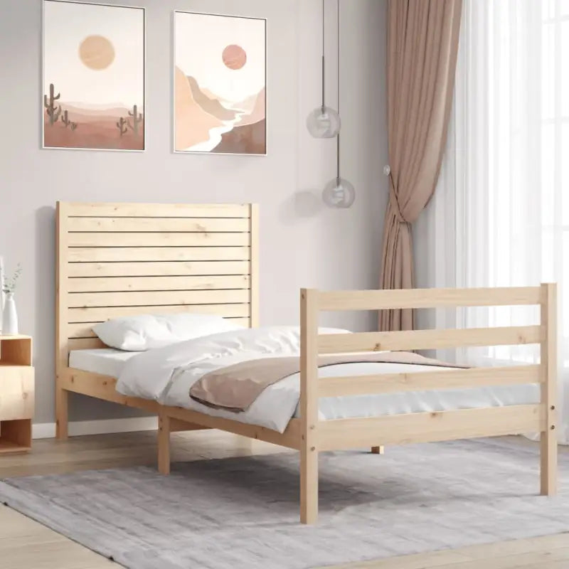 Massief grenenhout bedframe voor een natuurlijke en comfortabele slaapruimte - Naturel / 75 x 190 cm - Bedden &