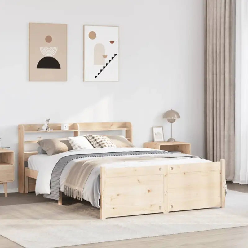 Massief Grenenhout Bedframe voor een Natuurlijke en Comfortabele Slaapplek - Bruin / 120 x 190 cm - Bedden & bedframes