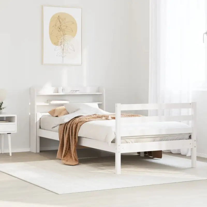 Massief grenenhout bedframe voor een natuurlijke en comfortabele slaap - Wit / 100 x 200 cm - Bedden & bedframes