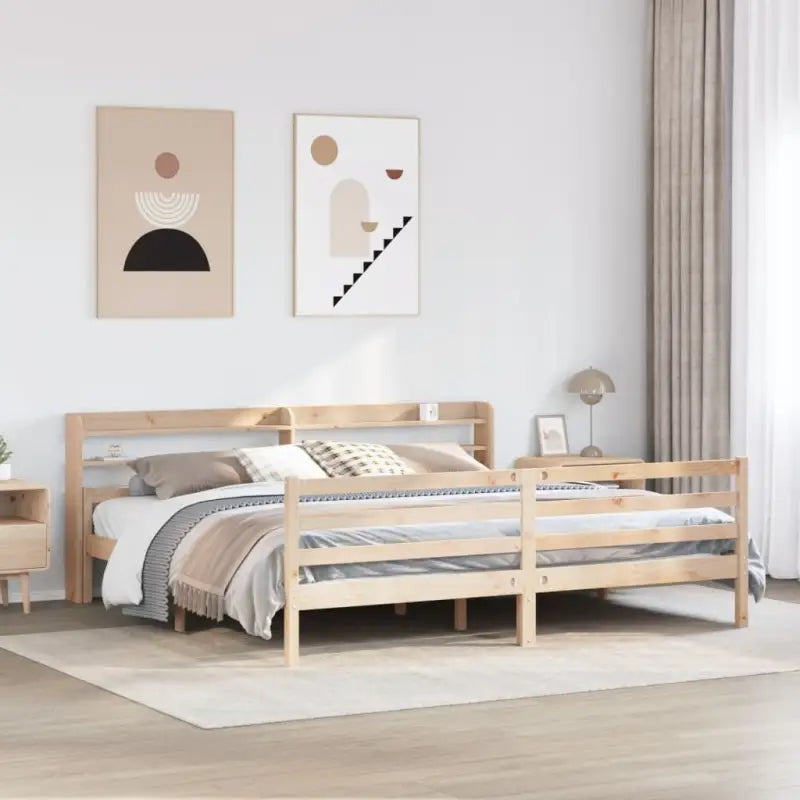 Massief grenenhout bedframe voor een natuurlijke en comfortabele slaap - Bruin / 200 x 200 cm - Bedden & bedframes