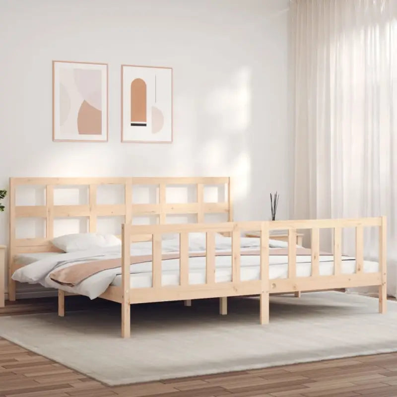 Massief Grenenhout Bedframe voor een Natuurlijke en Comfortabele Slaapruimte - Naturel / 180 x 200 cm - Bedden &