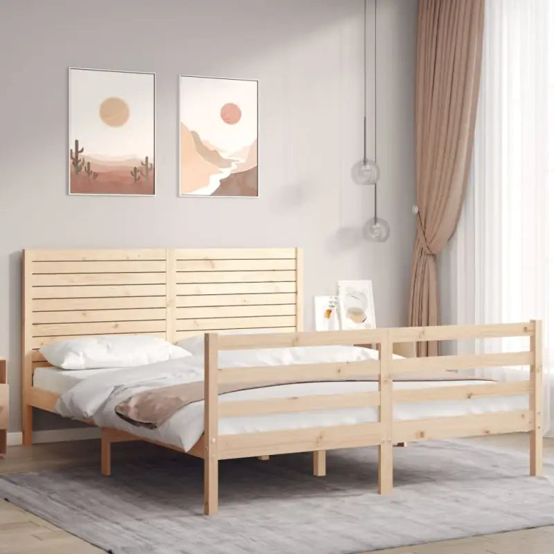 Massief grenenhout bedframe voor een natuurlijke en comfortabele slaapruimte - Naturel / 160 x 200 cm - Bedden &