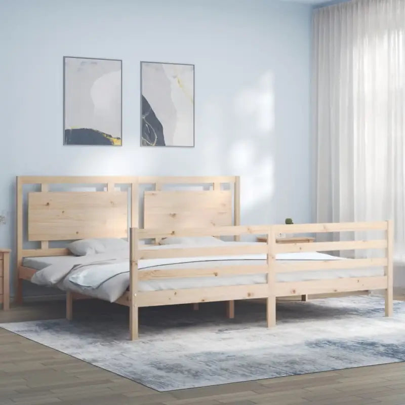 Massief grenenhout bedframe voor een natuurlijke en comfortabele slaapkamer - Naturel / 180 x 200 cm - Bedden &