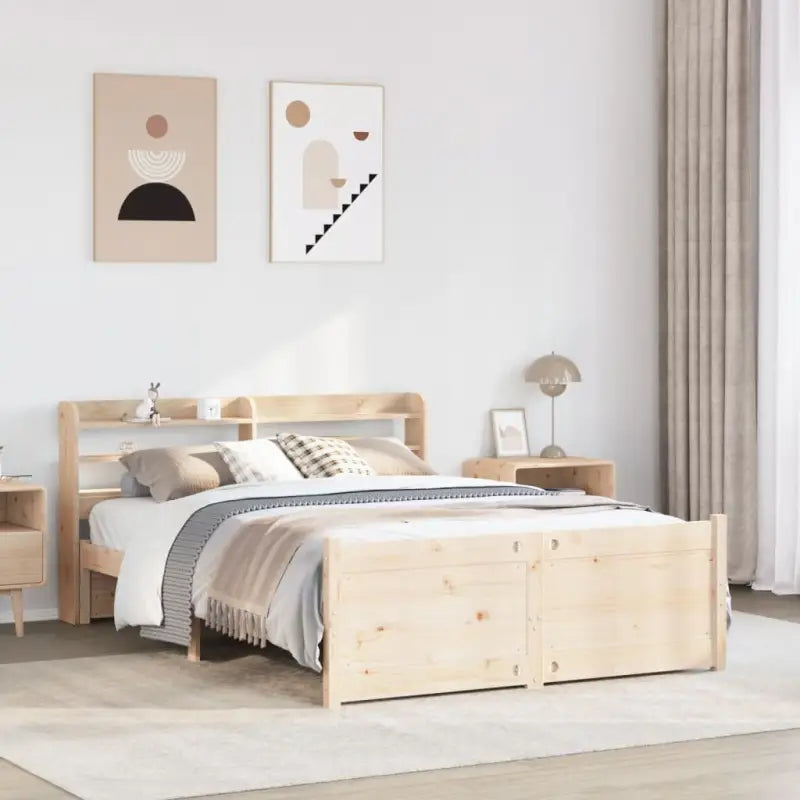 Massief Grenenhout Bedframe voor een Natuurlijke en Comfortabele Slaapplek - Bruin / 150 x 200 cm - Bedden & bedframes