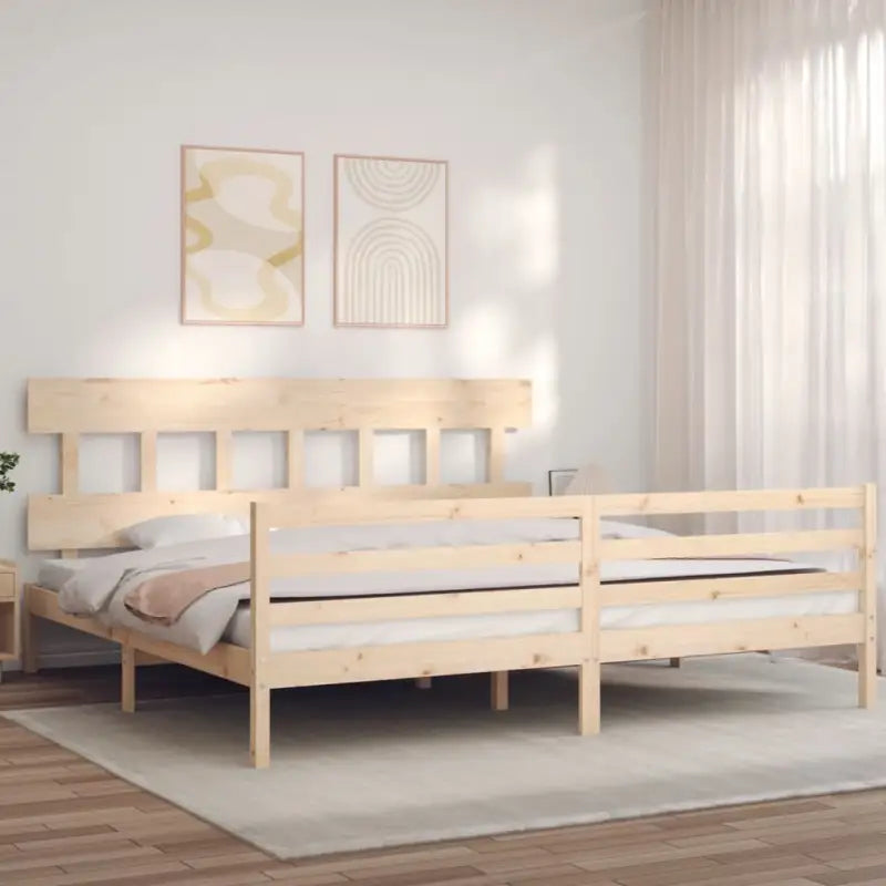 Massief Grenenhout Bedframe voor een Natuurlijke en Comfortabele Slaapruimte - Naturel / 180 x 200 cm / Laag - Bedden &
