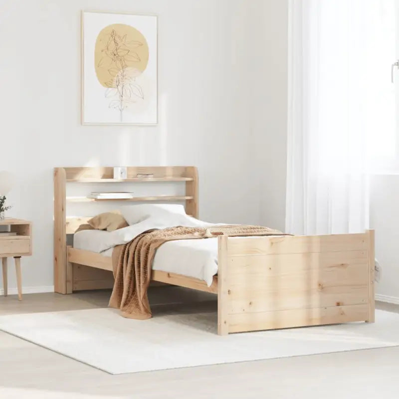 Massief Grenenhout Bedframe voor een Natuurlijke en Comfortabele Slaapplek - Bruin / 75 x 190 cm - Bedden & bedframes