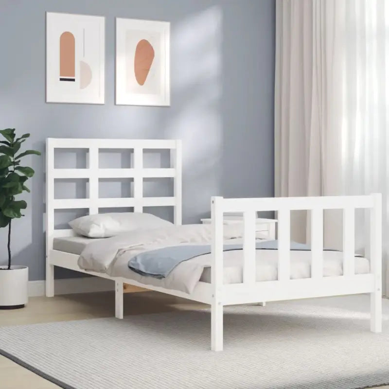 Massief Grenenhout Bedframe voor Een Natuurlijke en Decoratieve Slaapruimte - Wit / 75 x 190 cm - Bedden & bedframes