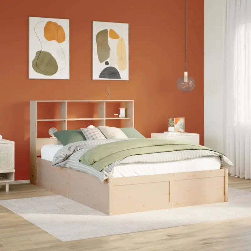 Massief Grenenhout Bedframe voor een Natuurstenen Slaapruimte - Naturel / 140 x 190 cm - Bedden & bedframes
