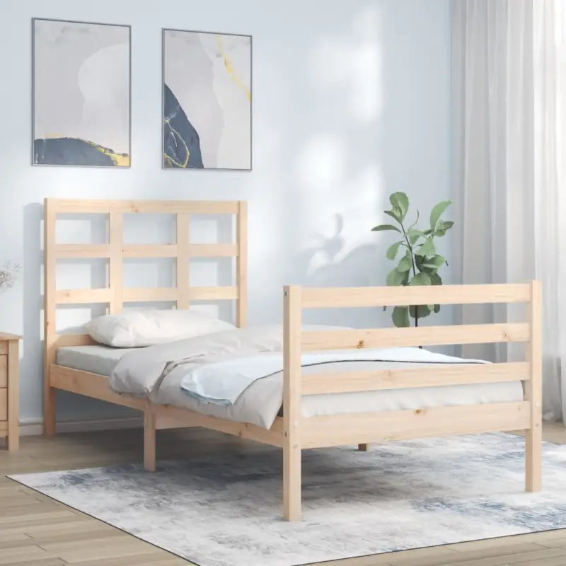 Massief Grenenhout Bedframe voor een Praktische en Natuurlijke Slaapruimte - Naturel / 75 x 190 cm - Bedden & bedframes